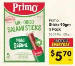 Spar Primo Air-Dried Salami Sticks Mild Salami offer