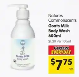 Spar Natures Commonsents Goats Milk Body Wash offer