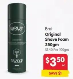Spar Brut Original Shave Foam offer