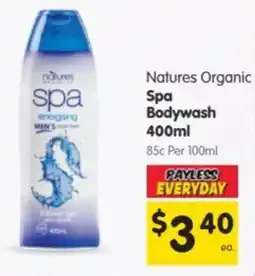Spar Natures Organic Spa Bodywash offer