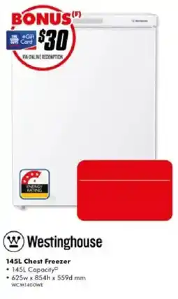 The Good Guys Westinghouse 145L Chest Freezer offer