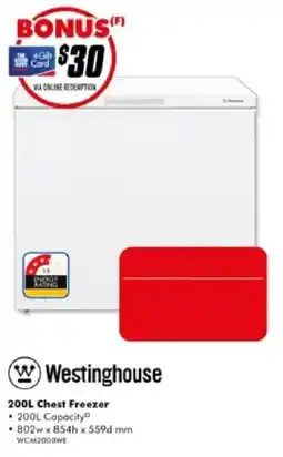 The Good Guys Westinghouse 200L Chest Freezer offer