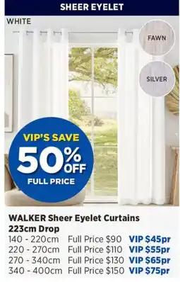Spotlight Walker Sheer Eyelet Curtains offer