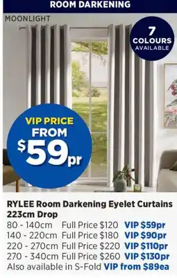 Spotlight Rylee Room Darkening Eyelet Curtains offer