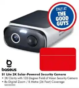 The Good Guys Baseus S1 Lite 2K Solar-Powered Security Camera offer