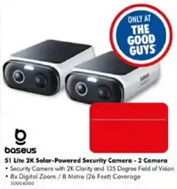 The Good Guys baseus S1 Lite 2K Solar-Powered Security Camera - 2 Camera offer