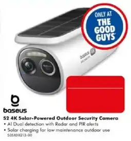 The Good Guys Baseus S2 4K Solar-Powered Outdoor Security Camera offer