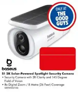 The Good Guys Baseus S1 2K Solar-Powered Spotlight Security Camera offer