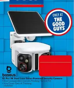 The Good Guys baseus X1 Pro 3K Dual Lens Solar-Powered Security Camera offer