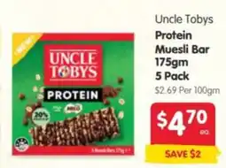 Spar Uncle Tobys Protein Muesli Bar offer