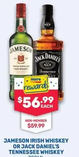 SipnSave Jameson Irish Whiskey or Jack Daniel's Tennessee Whiskey offer
