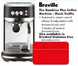 The Good Guys Breville The Bambino Plus Coffee Machine - Black Truffle offer