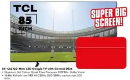 The Good Guys TCL 85 inch C6L QD-Mini LED Google TV with Gemini 2026 offer