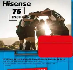 The Good Guys Hisense 75" U6SAU 4K ULED Mini-LED Hi-QLED 144Hz Smart Al TV 2026 offer