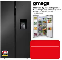 The Good Guys Omega 583L Side-By-Side Refrigerator offer