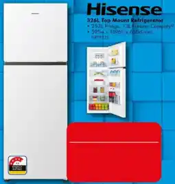 The Good Guys Hisense 326L Top Mount Refrigerator offer