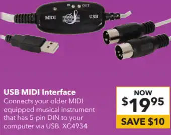 Jaycar Electronics USB MIDI Interface offer