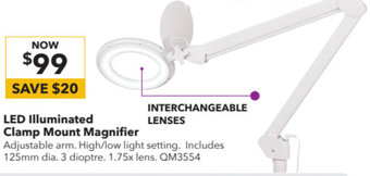 Jaycar Electronics LED Illuminated Clamp Mount Magnifier offer
