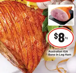 IGA Australian IGA Bone In Leg Ham offer
