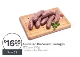 IGA Australian Bratwurst Sausages offer