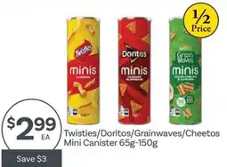 IGA Twisties/Doritos/Grainwaves/Cheetos Mini Canister offer