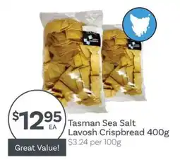 IGA Tasman Sea Salt Lavosh Crispbread offer