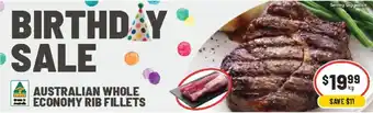 Australian Whole Economy Rib Fillets