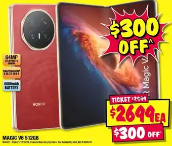 JB Hi-Fi Honor Magic V6 512GB offer