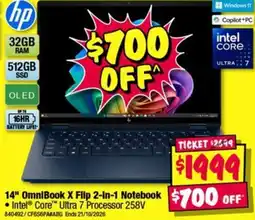 JB Hi-Fi hp 14" Omnibook X Flip 2-in-1 Notebook offer