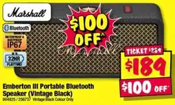 JB Hi-Fi Marshall Emberton III Portable Bluetooth Speaker (Vintage Black) offer