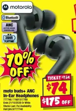 JB Hi-Fi motorola moto buds+ ANC In-Ear Headphones offer