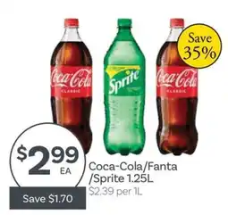 IGA Coca-Cola/Fanta/Sprite 1.25L offer