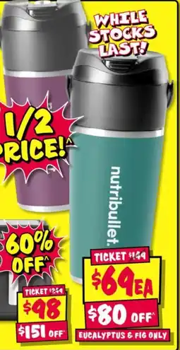JB Hi-Fi nutribullet Stainless Steel Flip Portable Blender offer