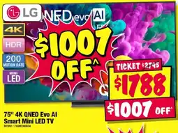 JB Hi-Fi LG 75" 4K QNED Evo AI Smart Mini LED TV offer