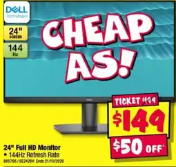 JB Hi-Fi Dell 24" Full HD Monitor offer