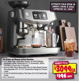 JB Hi-Fi The Oracle Jet Manual Coffee Machine offer