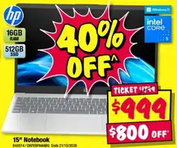 JB Hi-Fi hp 15" Notebook offer