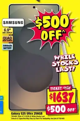 JB Hi-Fi Samsung Galaxy S25 Ultra 256GB offer