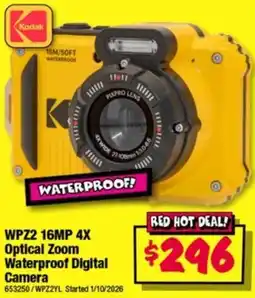 JB Hi-Fi Kodak WPZ2 16MP 4X Optical Zoom Waterproof Digital Camera offer