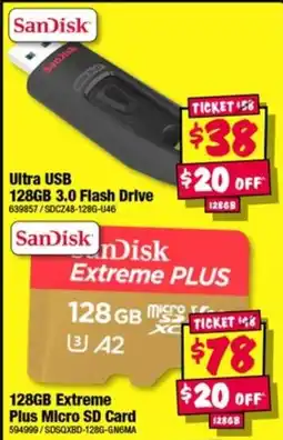 JB Hi-Fi SanDisk Ultra USB 128GB 3.0 Flash Drive offer
