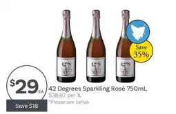 IGA 42 Degrees Sparkling Rosé offer