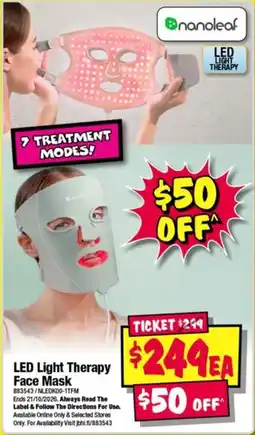 JB Hi-Fi nanoleaf LED Light Therapy Face Mask offer