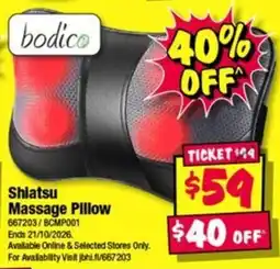 JB Hi-Fi bodico Shiatsu Massage Pillow offer
