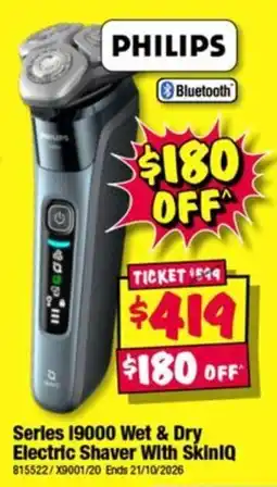 JB Hi-Fi Philips Series I9000 Wet & Dry Electric Shaver With SkinIQ offer