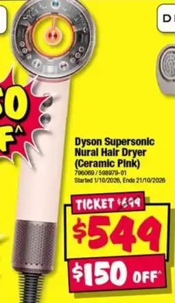 JB Hi-Fi Dyson Supersonic Nural Hair Dryer (Ceramic Pink) offer