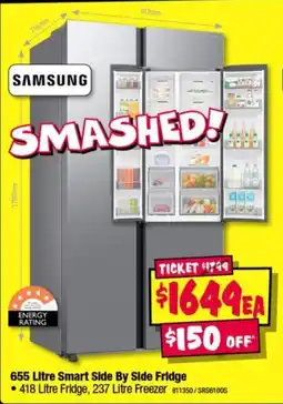 JB Hi-Fi Samsung 655 Litre Smart Side By Side Fridge offer