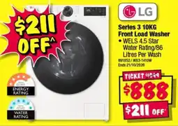 JB Hi-Fi LG Series 3 10KG Front Load Washer offer