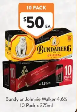 Foodworks Bundaberg or Johnnie Walker 4.6% offer