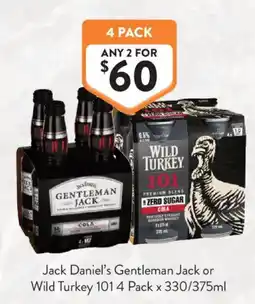 Foodworks Jack Daniel's Gentleman Jack or Wild Turkey 101 offer