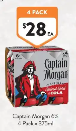 Foodworks Captain Morgan Spiced Gold Cola offer